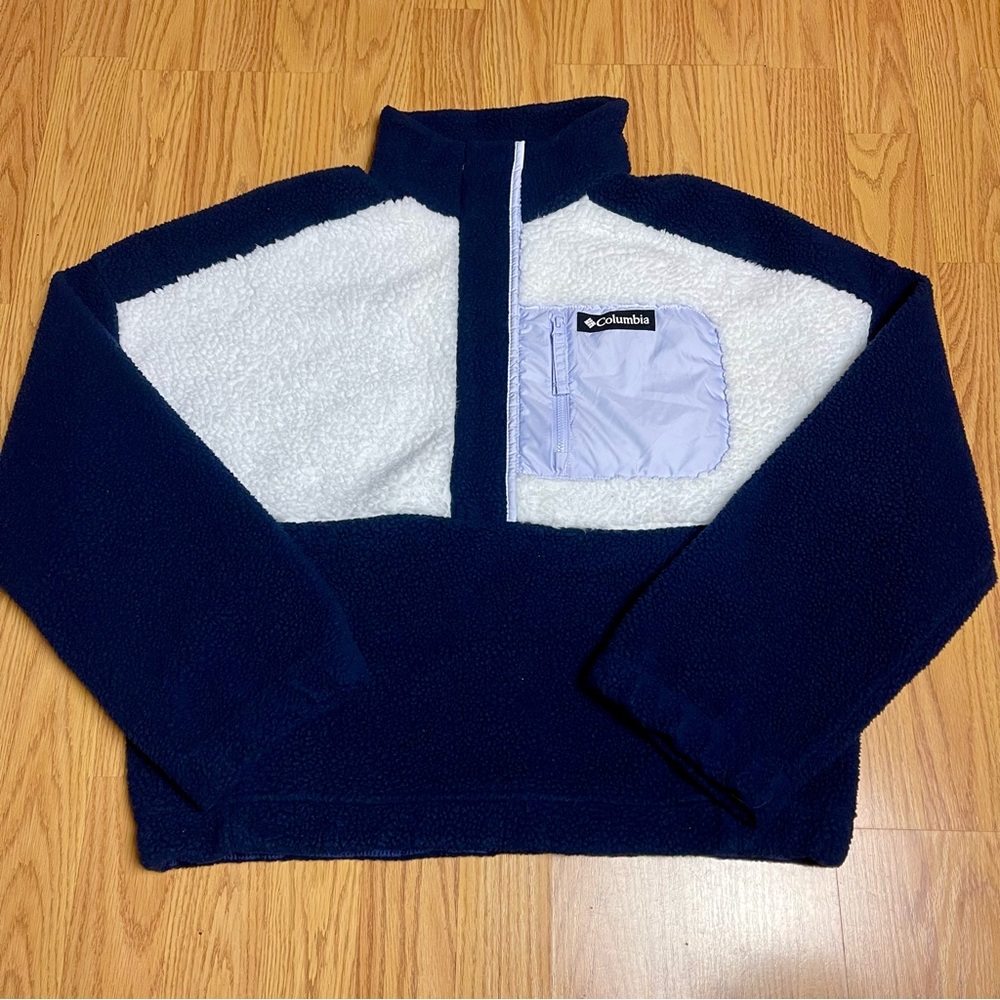 Columbia Navy and White Fleece Jacket
